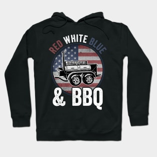 Funny Grilling Dad BBQ 4th Of July USA American Flag Hoodie